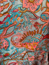 Load image into Gallery viewer, Silky Sue Paisley Dress Dusty Blue/Peach

