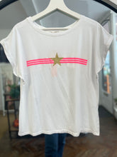 Load image into Gallery viewer, Neon Stripe Star T-Shirt White
