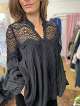 Load image into Gallery viewer, Lois Lace Pintuck Blouse Black
