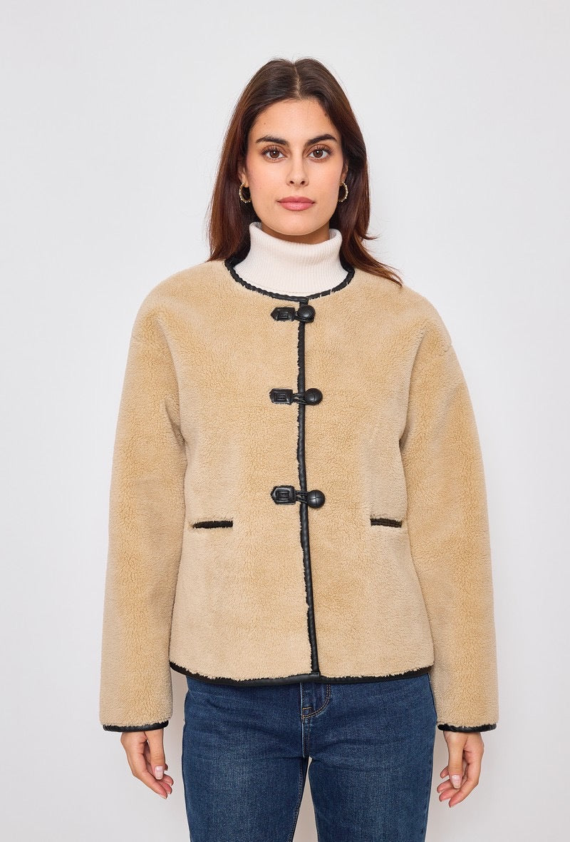 Livia Shearling Jacket Beige