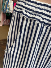 Load image into Gallery viewer, Saskia Wide Striped Trouser Navy/White
