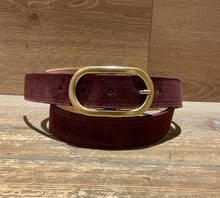 Load image into Gallery viewer, Leah Suede Belt Dark Bordeaux
