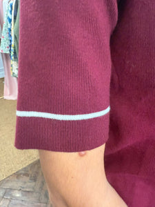 Polo Tipping Knitted Jumper Berry