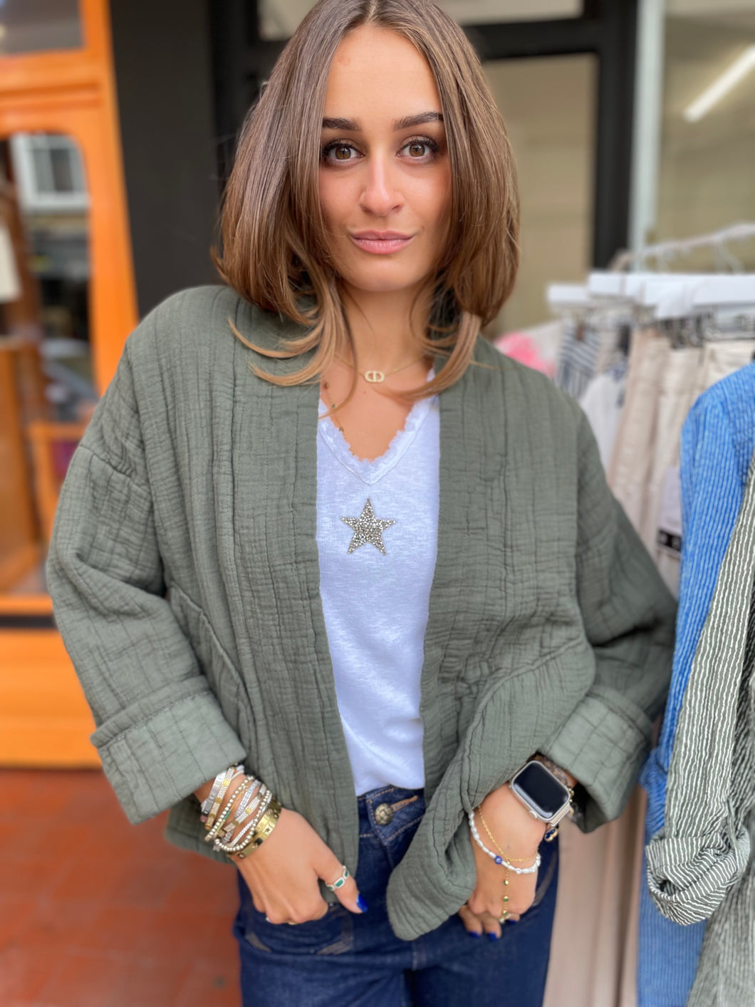 Cara Cotton Jacket Khaki