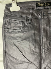 Load image into Gallery viewer, Coated Skinny Jeans Charcoal Metallic
