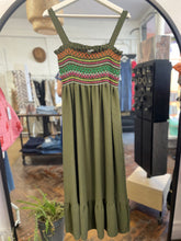 Load image into Gallery viewer, Stella Shirred Sun Dress Khaki
