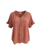 Load image into Gallery viewer, Valencia Stripe Voile Short Sleeve Terracota
