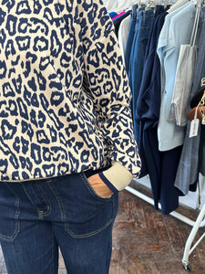 Bolt Leopard Sweat Navy