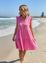 Load image into Gallery viewer, Sunny Cheesecloth Swing Dress Pink

