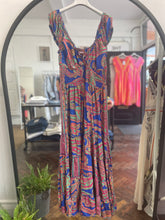 Load image into Gallery viewer, Silky Sue Paisley Dress Cobalt/Pink Paisley
