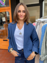 Load image into Gallery viewer, Cara Cotton Jacket Navy
