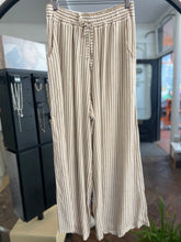 Load image into Gallery viewer, Saskia Wide Striped Trouser Pale Stone/White
