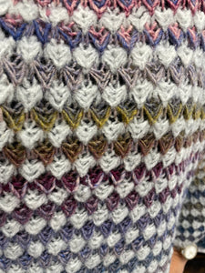 Fawn Funnel Neck Jumper Grey/Multi Stripe
