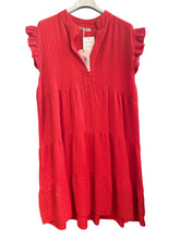 Load image into Gallery viewer, Sunny Cheesecloth Swing Dress Red
