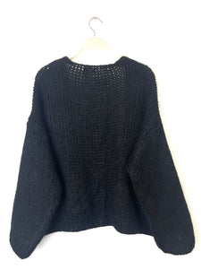 Bernadette Oversized Mohair Cardigan Black