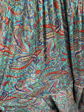 Load image into Gallery viewer, Silky Sue Paisley Dress Turquoise/Red
