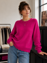 Load image into Gallery viewer, Mira Scalloped Edge Long Sleeve Jumper Raspberry
