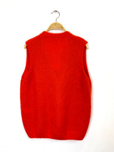 Mae Mohair Button Tank Orange