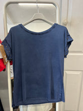 Load image into Gallery viewer, Crew Neck Star Stud T-Shirt Navy
