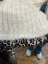 Load image into Gallery viewer, Leopard Frill Trim Jumper Beige
