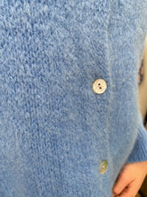 Load image into Gallery viewer, Alpaca Frill Cuff Cardigan Cornflower
