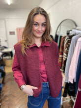 Load image into Gallery viewer, Mabel Cotton Frill Neck Blouse - Bordeaux
