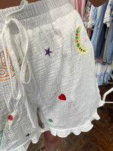 Load image into Gallery viewer, Moon &amp; Eye Embroidered Cheesecloth Shorts Set
