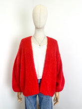 Load image into Gallery viewer, Bernadette Oversized Mohair Cardigan Dark Orange
