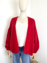 Load image into Gallery viewer, Bernadette Oversized Mohair Cardigan Dark Red
