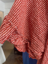 Load image into Gallery viewer, Valencia Stripe Voile Short Sleeve Terracota
