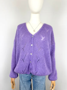 Elle Reversible Cardigan Mohair Lilac