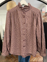 Load image into Gallery viewer, Lisa Check Frill Shirt Prune
