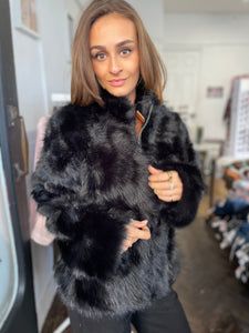Miska Faux Fur Jacket Black