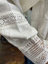Load image into Gallery viewer, Lena Pintuck &amp; Lace Blouse Cream
