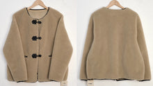 Load image into Gallery viewer, Shearling Jacket with Toggles Beige
