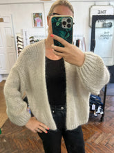 Load image into Gallery viewer, Bernadette Oversized Mohair Cardigan Beige
