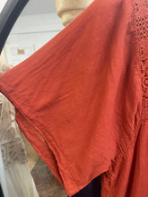 Load image into Gallery viewer, Hazel Lace Voile V Neck Dress Terracota
