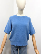 Load image into Gallery viewer, Maris Scalloped Edge Short Sleeve Jumper Denim Blue
