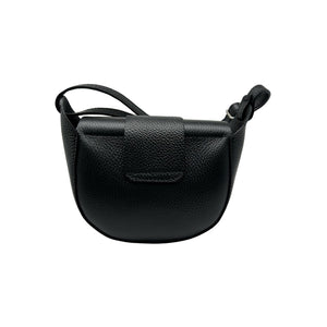 Poppy Leather Tab Bag Black