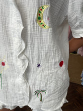 Load image into Gallery viewer, Moon &amp; Eye Embroidered Cheesecloth Shorts Set
