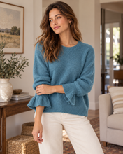 Load image into Gallery viewer, Orla Alpaca Frill Cuff Jumper Teal
