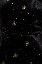 Load image into Gallery viewer, Velvet Midi Dress With Starburst Foil Print - Black
