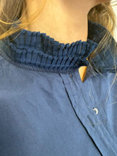 Load image into Gallery viewer, Lucille Cotton Frill Blouse Navy
