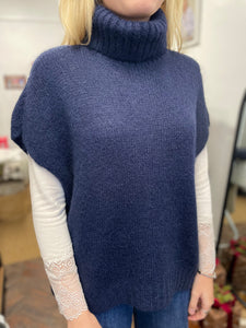 Eden Sleeveless Roll Neck Navy