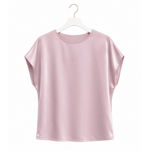 Load image into Gallery viewer, Satin Boxy T-shirt Top Soft Pink
