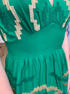 Cindy Embroidered Maxi Dress Green