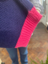 Load image into Gallery viewer, Striped Cotton Jumper Navy/Fuchsia Pink
