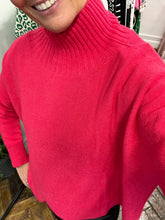 Load image into Gallery viewer, Tammy Ribbed Turtle Neck Jumper Bright Pink
