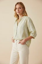 Load image into Gallery viewer, Esme Sparkle Stripe Blouse Mint
