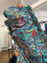 Load image into Gallery viewer, Silky Sue Paisley Dress Turquoise/Red
